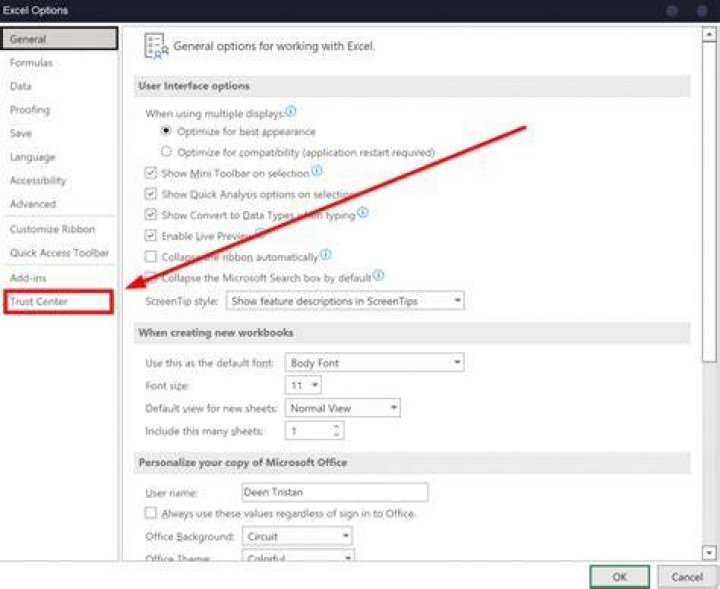 How do I enable help in Excel?