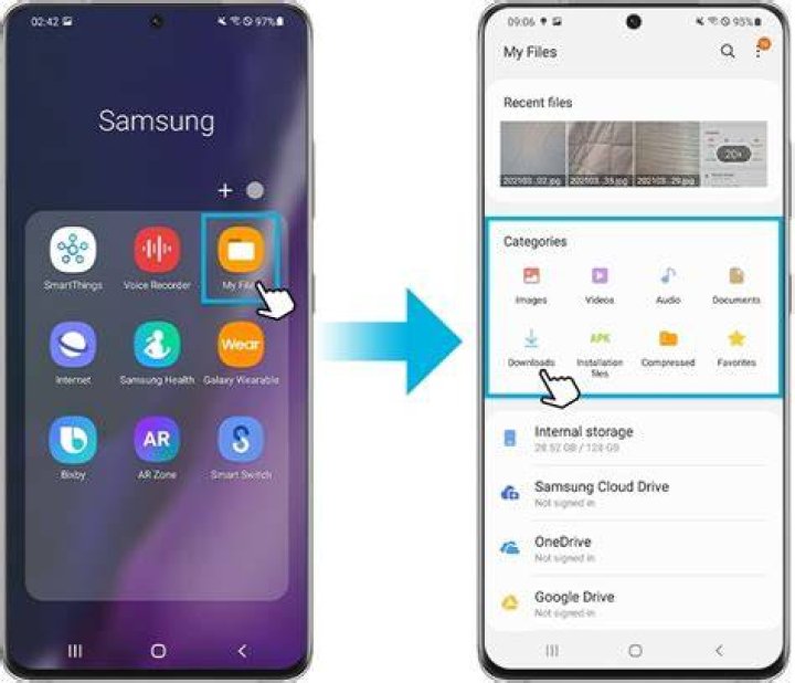 How do I organize files on my Samsung?