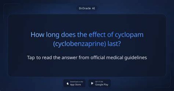 How long does the effect of cyclobenzaprine last?