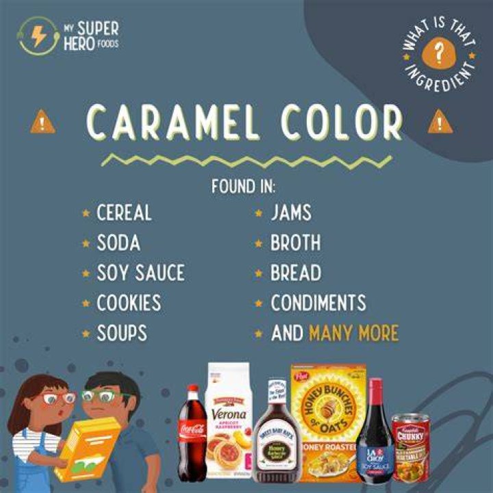 What foods contain caramel coloring?