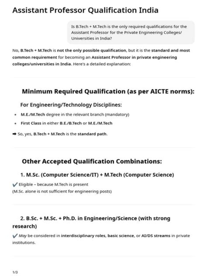 What is the eligibility criteria for assistant professor as per Aicte?
