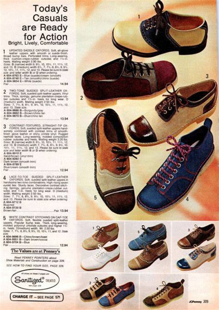 What shoes did boys wear in the 70s?