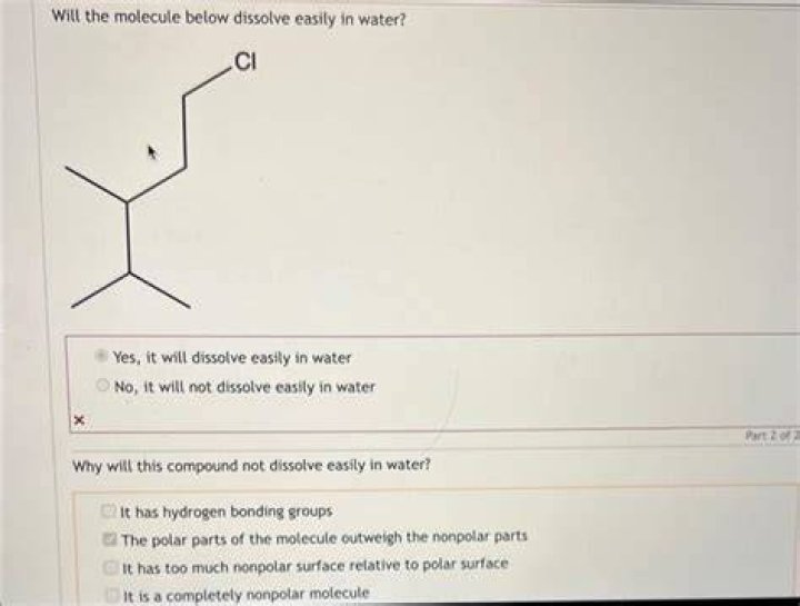 Which molecule will dissolve best in water?